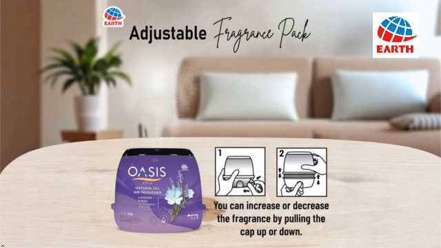 Earth Oasis Natural Gel Air Freshener – Jasmine Tea & Freesia